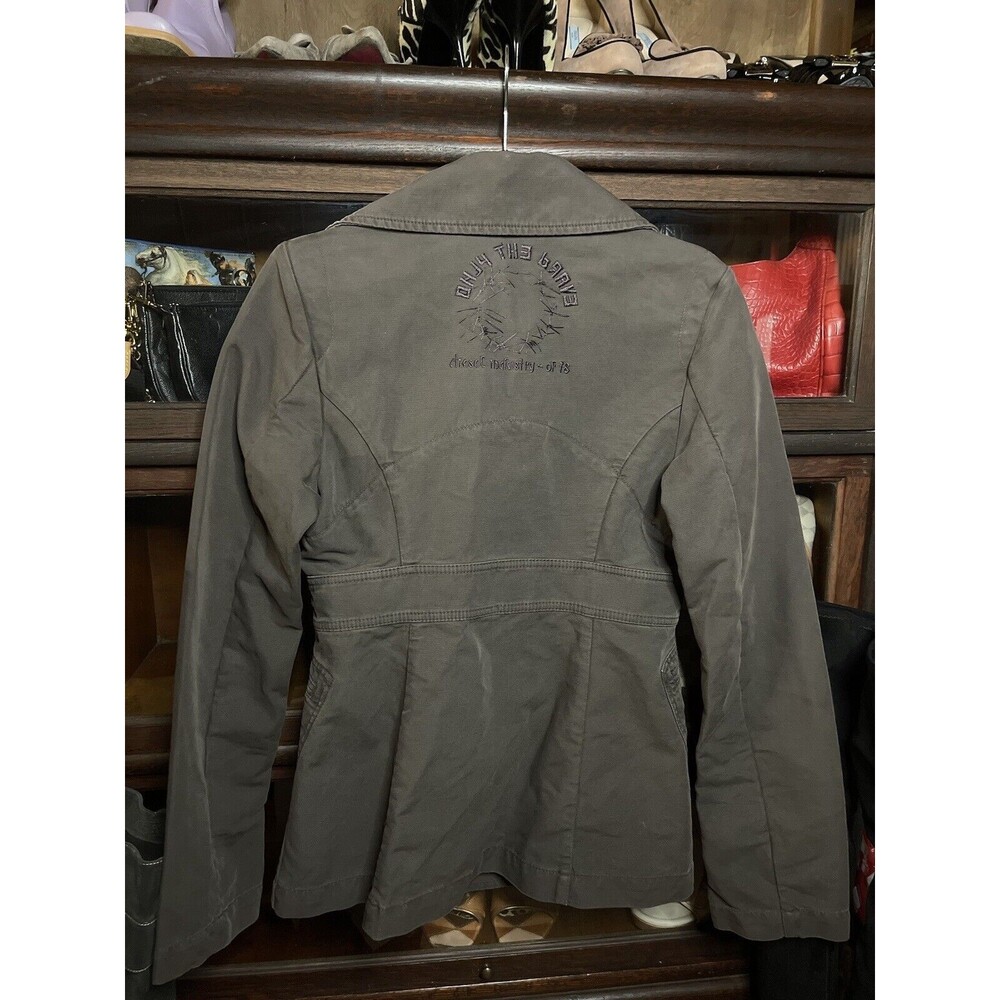DIESEL Women’s Small Brown Utility Jacket Only The Brave Embroidered Vintage